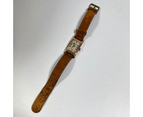 A Bravingtons of London 9ct yellow gold gentlemans manual wind dress watch, approx 21mm case, running, total weight approx 22