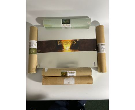 Lord of the Rings - lithographic art prints x 5 &amp; 1 tin of lithographic art print collection.