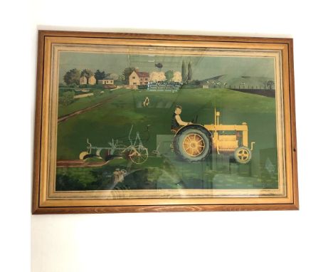 A Kenneth Rowntree school series print in a pine wood frame Size approximately 84 x 58cm