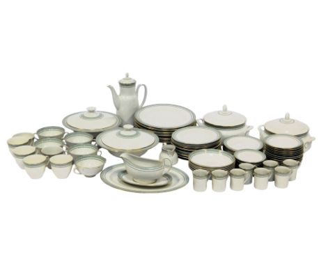 A Royal Doulton Berkshire pattern part tea, coffee and dinner service, to include dinner plates, side plates, coffee cups and