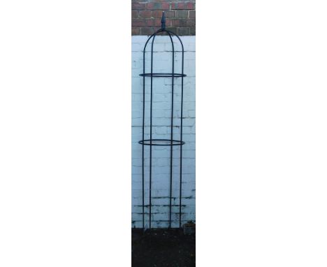 A cast metal garden obelisk, 180cm high. 