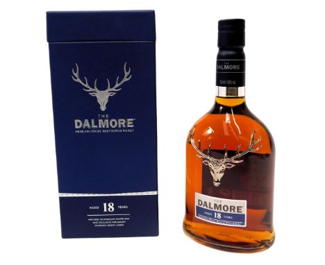 The Dalmore Highland Single Malt Scotch Whisky, aged eighteen years, matured in American white oak and exclusive Matusalem Ol