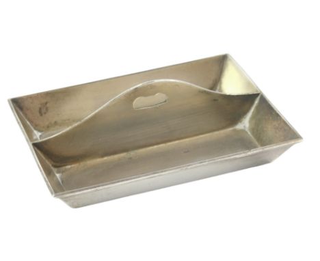 A Victorian silver model of a cutlery tray, for G Wilson Barrett and Co., maker AF, London 1886, 1.30oz, 3cm high. 7.5cm wide
