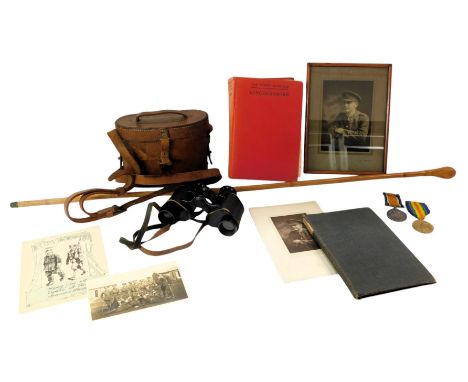War-related ephemera, comprising a black and white photograph of H J Smith, Xmas 1916 picture postcard, army related regiment