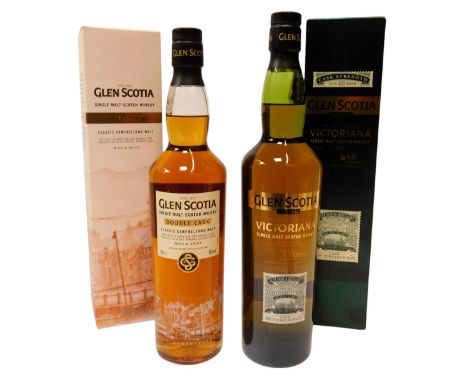 Glen Scotia Single Malt Scotch Whisky, comprising Double Cask Classic Campbeltown Malt, 46% vol, 70cl, and Victoriana, 54.2% 