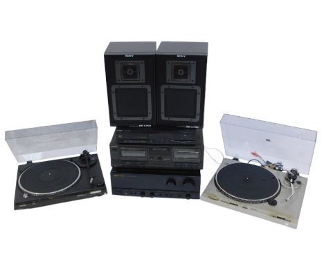Sound Equipment, to include a Sony compact disc player CDP-M55, Sony speaker system SS-A750, a Marantz integrated amplifier P