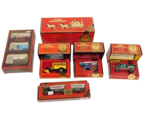 Models of Yesteryear diecast vehicles, to include Y-27 1922 Foden C Type steam wagon trailer, 1923 Scania Vapis post bus, 190
