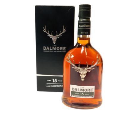 The Dalmore Highland Single Malt Scotch Whisky, aged fifteen years, matured in white oak and finished in Oloroso Sherry casks