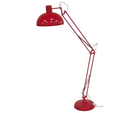 An Anglepoise type floor standing lamp, in red, approx 185cm high. 