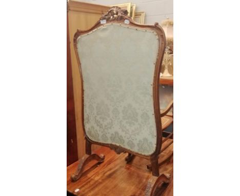 A French walnut fire screen 