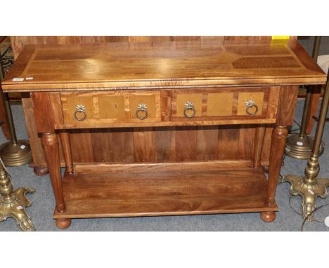 A Barker &amp; Stonehouse Flagstone console table with two drawers and shelf stretcher, 120cm by 40cm by 76cm high 