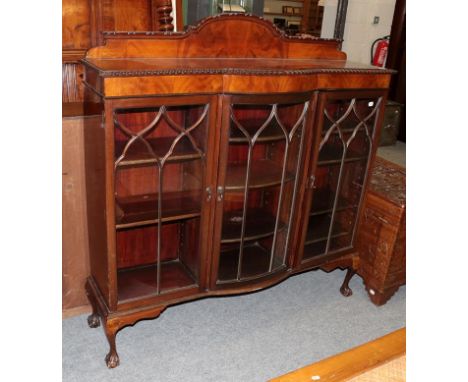 A Chippendale style mahogany display cabinet, 138cm by 40cm by 142cm high 