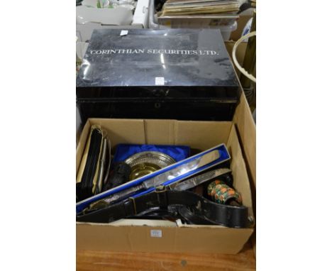 Miscellaneous collectables, tin trunk etc.