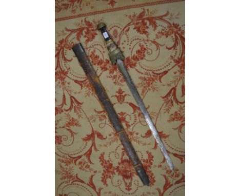 An early 19th century sword and scabbard, possibly made for theatrical use.