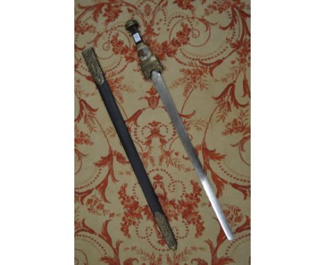 An early 19th century sword and scabbard, possibly made for theatrical use.