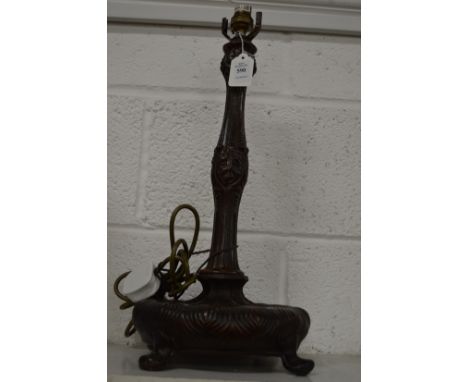 A Tiffany style bronze lamp base.