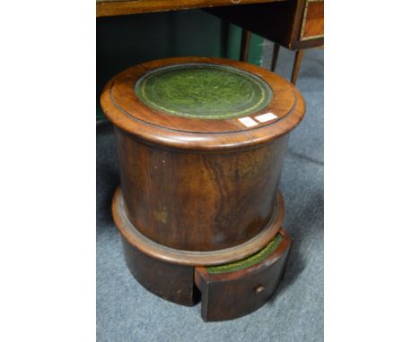 A Victorian mahogany circular step commode.