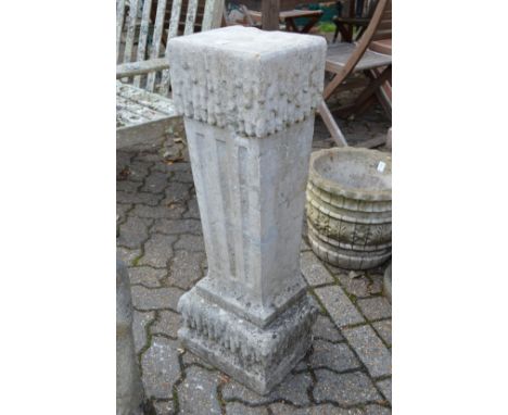 A reconstituted stone garden pillar.