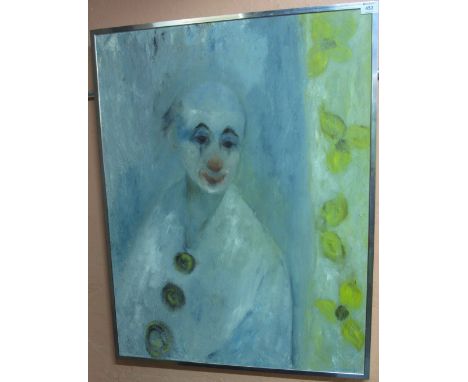 B. Cockburn, (?) portrait of a clown, signed and dated: '69, oils on canvas.  88 x 69cm approx.(B.P. 24% incl. VAT)