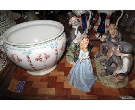 Tray of assorted items to include: Royal Worcester bone china 'Sweet Ann' figurine, 3630 by F.G. Doughty; Capodimonte type fi