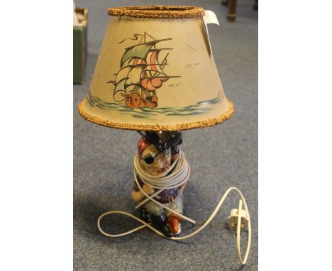 Shorter & Sons 'Long John Silver' pottery figural table lamp with vintage galleon shade.(B.P. 24% incl. VAT)