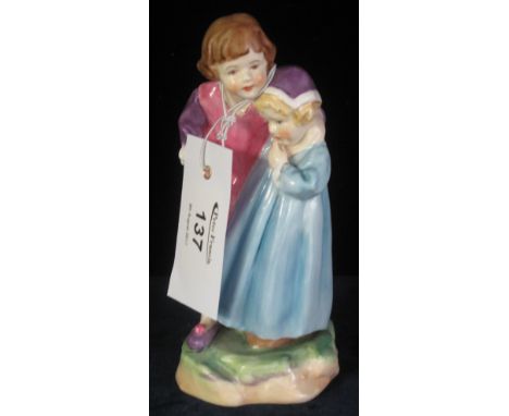 Royal Worcester bone china figurine: 'Babes in the Wood'.  No. 3302.(B.P. 24% incl. VAT)