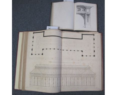 Architecture ornament drawing reference book, together with large volume of architectural plates and plans including Continen