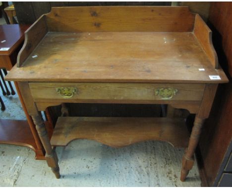 Edwardian stripped pine tray topped washstand with frieze drawer and under shelf.(B.P. 24% incl. VAT)