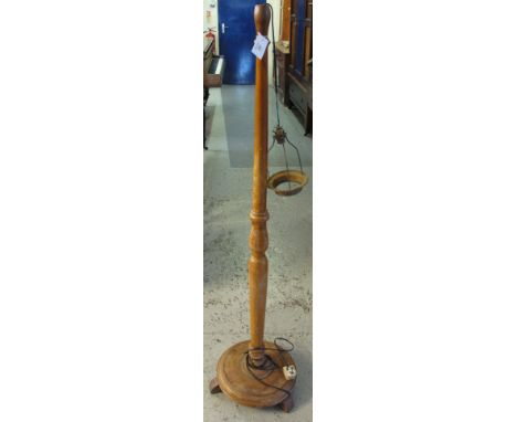 Turned wooden standard lamp base.(B.P. 24% incl. VAT)