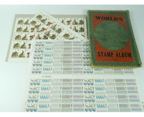 A GB Twelve Days of Christmas 1977 traffic light sheet of mint stamps, further sheet of British Wildlife 1977, and a stock bo