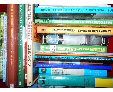 Train interest, including books on Light Railways, the East Coast Main Line, The Flying Scot's Man, and other steam train rel