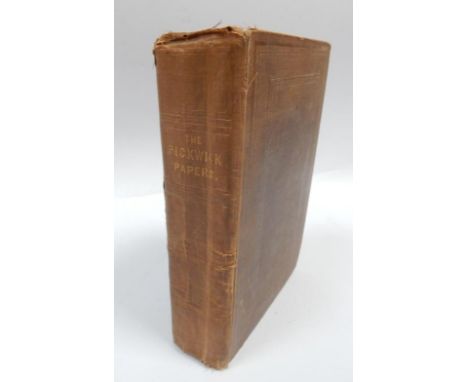 Charles Dickens.  The Pickwick Papers, first edition, 8 vo, cloth, published by Chapman and Hall, London 1837.
