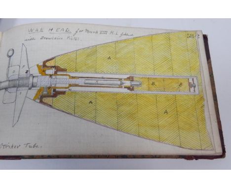 Titanic interest,  Naval Engineering.- Blake (Frederick John. RNR); an illustrated manuscript manual and diary relating to en