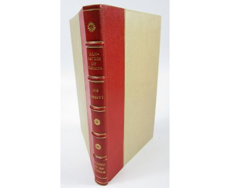 Corbett (Jim). Man-Eaters of Kumaon, FIRST UK EDITION INSCRIBED BY THE AUTHOR, later crushed morocco-backed cloth, 8vo, 1946.