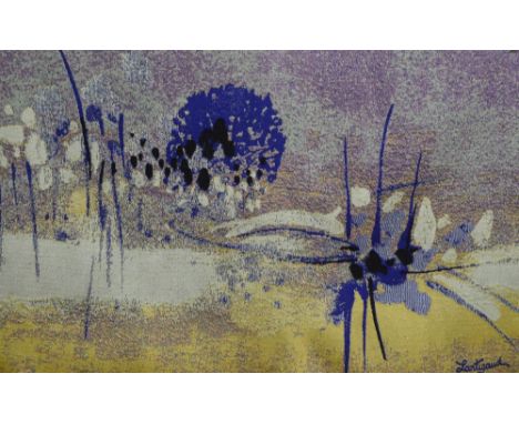 20th Century abstract machine made tapestry Signed: Lantigaud? 115cm x 178cm     
