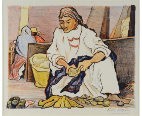 Pablo Esteban O'Higgins (Mexican, 1904-1983) - Cuautla market, colour lithograph, 1946, signed in pencil to lower right margi