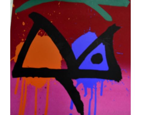John Hoyland RA (1934-2011) 'Twin Peaks' limited edition lithograph, 31/50, signed in pencil and dated 92, unframed 56cm x 57