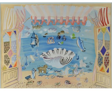 § Raoul Dufy (1877-1953), Rideau de théâtre pour le ballet "Palm Beach", limited edition print, signed and dated 1933, 120/20