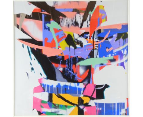 Cain Caser (b. 1973). 'Wasp Waist'. Abstract portrait, inkjet giclee print. Signed by the artist verso, 40.5cm x 40cm,  Prove