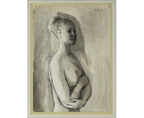 Donald Friend (1915- 1998), pen and ink sketch of a young lady, signed and dated '48, 37cm x 25cm, Provenance: Single owner c