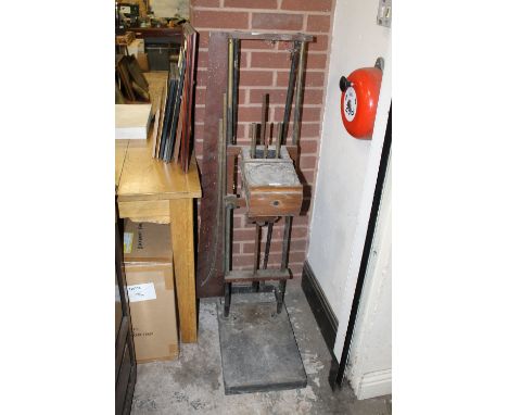 A LARGE VINTAGE PLATE CAMERA STAND