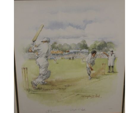 DOUGLAS E WEST - A LIMITED EDITION FINE ART PRINT DEPICTING FREDDIE TRUMAN - SIGNED BY BOTH - 41 X 35 CM