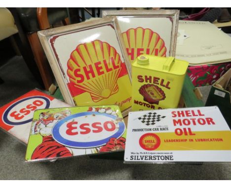 A TRAY OF MODERN REPRODUCTION SHELL AND ESSO ADVERTISING ITEMS 
