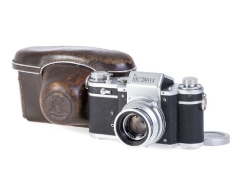 A Rectaflex Starea Rectaflex 1300 SLR Camera, 1952-56, chrome, serial no. 30060, with Schneider Xenon f/2 50mm lens, chrome, 