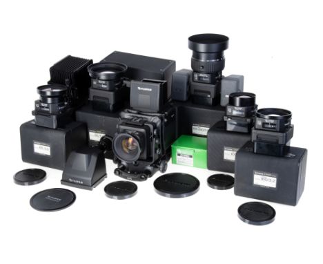 A Comprehensive Fujifilm GX680 III Professional Medium Format Camera Outfit, 1997, black, serial no. 3083043, with Fujinon EB