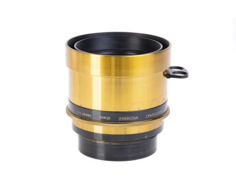 A Taylor Hobson Cooke Series IIE f/4.5 18" Soft Focus Portrait Lens, brass, serial no. 208860, body, VG, elements, VG-E, comp