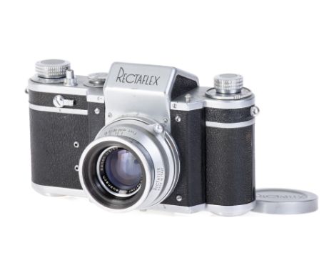 A Rectaflex Starea Rectaflex 1300 SLR Camera, 1952-56, chrome, serial no. 27518, with Schneider Xenon f/2 50mm lens, chrome, 