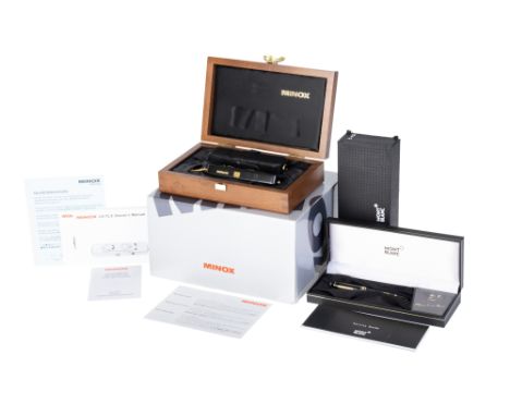 A Minox LX Edition 2000 Sub-Miniature Camera, 2000, black/gold, serial no. 2603592, with Minox f/3.5 15mm lens, body, E, shut