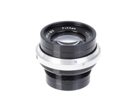 A J. H. Dallmeyer Super Six f/1.9 44mm Lens, black/chrome, serial no. 693463, body, G-VG, elements, VG, some very light inter