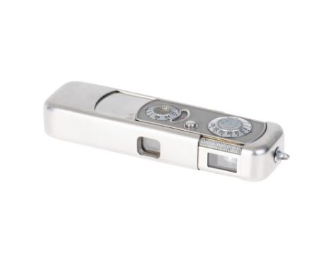 A Minox VEF Riga Sub-Miniature Camera, 1937, 3-tooth, nickel, serial no. 12927, with Minostigmat f/3.5 15mm lens, body, VG, s